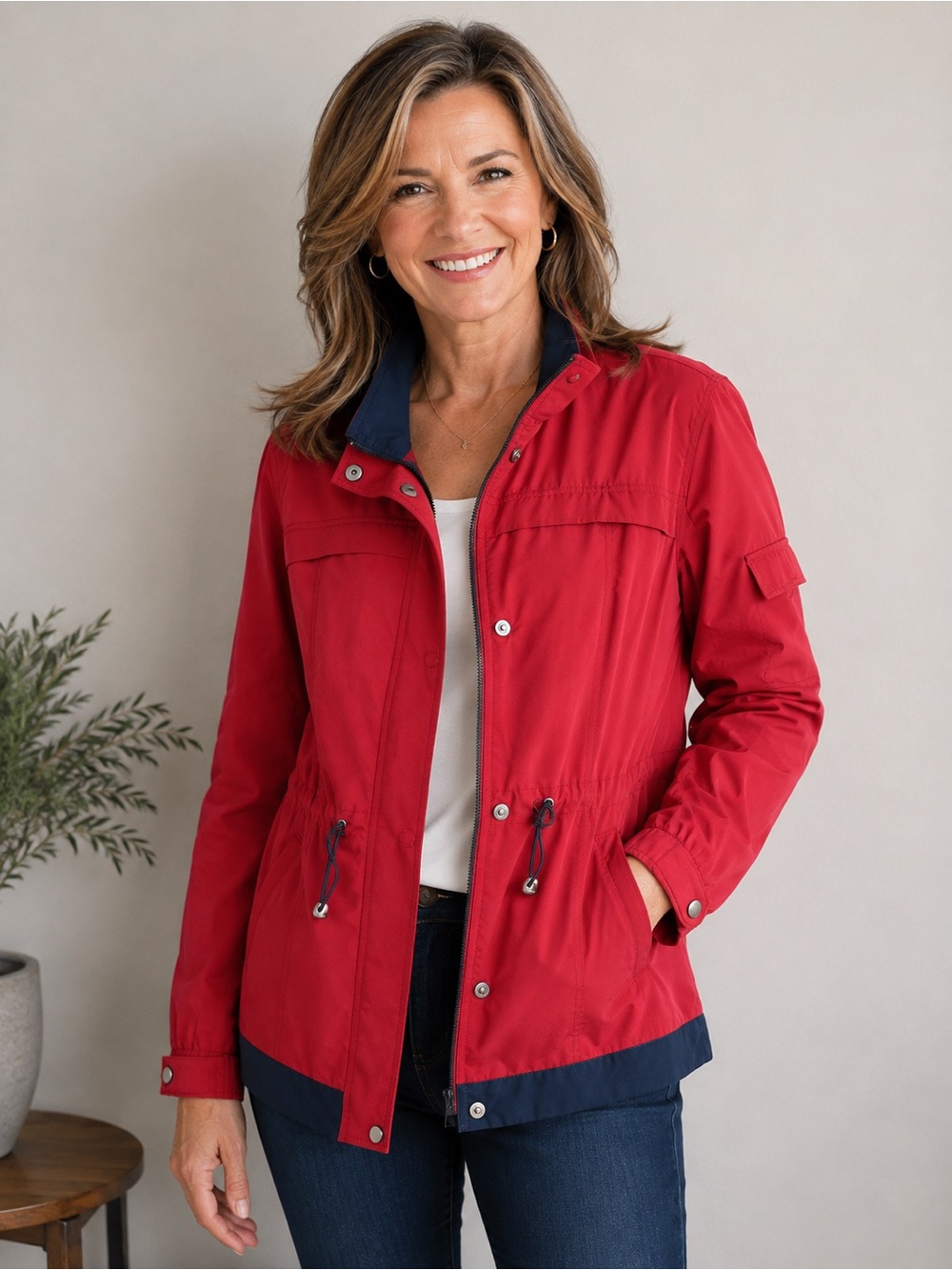 Nautica Red Utility lightweight Jacket XL